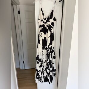 Anthropologie Elegant Black and White Maxi Dress